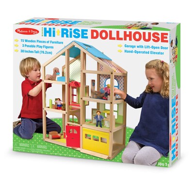 Melissa & Doug Hi-Rise Dollhouse, 25 x 25 x 5.7 (2462) (2462)