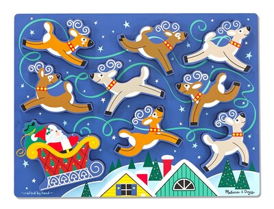 Melissa & Doug Santas Sleigh Chunky Puzzle, 15.7 x 11.7 x 0.9, (3717)