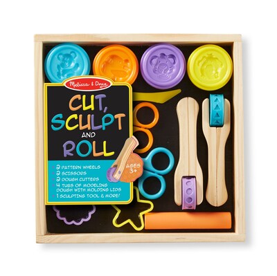 Melissa & Doug Cut, Sculpt & Stamp Clay Play Set, 9.5 x 9.5 x 1.7, (5167)