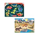 Melissa & Doug Peg Puzzle Bundle, Safari and Dinosaurs, 11.7 x 8.45 x 1.1 (8106)