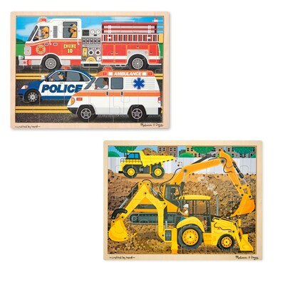 Melissa & Doug 24-Piece Jigsaw Bundle Construction and Rescue 15.7 x 11.7 x 0.8 (8126)