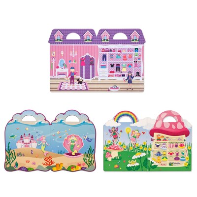 Melissa & Doug Puffy Sticker Set Bundle, Fairy, Dress-Up and Mermaid, 11 x 8.2 x 0.6 (8259)