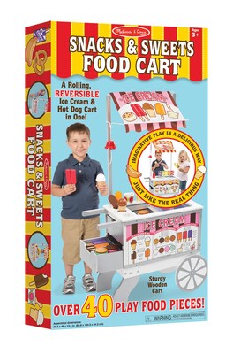 Melissa & Doug Snacks & Sweets Food Cart, 34.1 x 17.95 x 4.75 (9350)