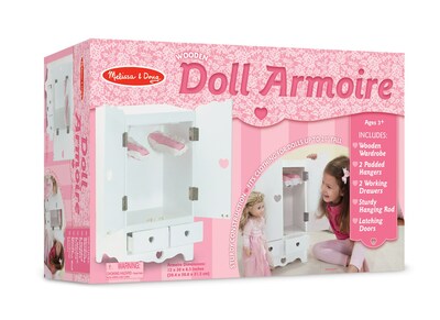Melissa & Doug Wooden Doll Armoire, 23.5 x 14.2 x 10.8 (9384)