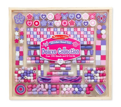 Melissa & Doug Deluxe Collection - Wooden Bead Set, 10 x 7.2 x 1.2, (9493)