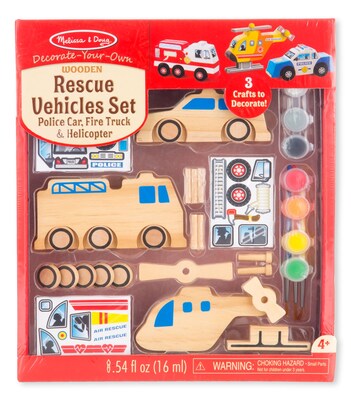 Melissa & Doug Rescue Vehicles Set, 10 x 7.8 x 2.9, (9528)