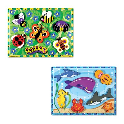 Melissa & Doug Chunky Bundle - Sea Life & Insects; 12 x 11 x 2, (9828)