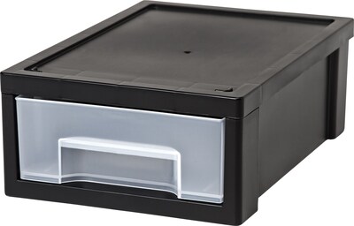 Small Desktop Drawer; Black/Clear