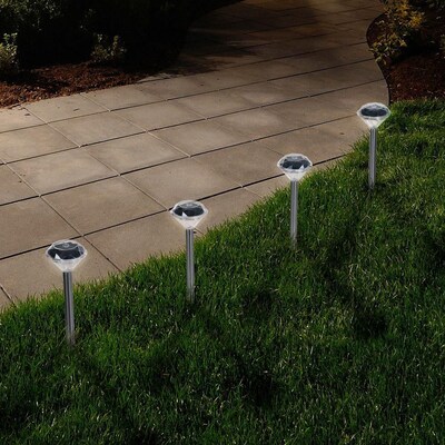 Pure Garden LED Solar Diamond Pathway Lights - Set of 24