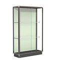 Waddell Prominence 48W x 78H x 18D Lighted Floor Case, Plaque Back, Dk. Bronze Finish