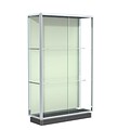 Waddell Prominence 48W x 78H x 18D Lighted Floor Case, Plaque Back, Chrome Finish