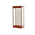 Waddell Varsity 36W x 77H x 18D Lighted Floor Case, Sliding Doors, Plaque Back, Cherry Oak Finish