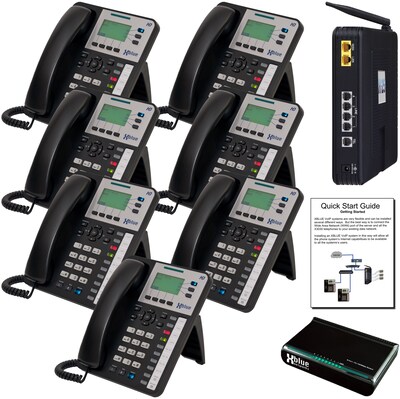 Xblue® X25 "Self-Install" VoIP Telephone System Bundle, 7-Pack, Charcoal