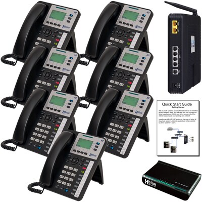 Xblue® X25 Self-Install VoIP Telephone System Bundle, 7-Pack, Charcoal