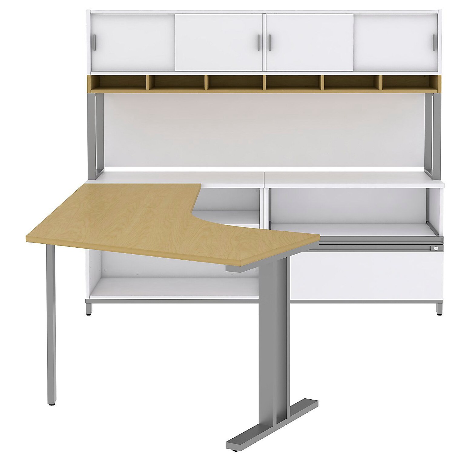 Bush Business Furniture Momentum RightHanded LDesk with 30"H Storage