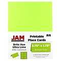 JAM Paper® Printable Place Cards, 3 3/4 x 1 3/4, Ultra Lime Green Placecards, 12/Pack (225928556)
