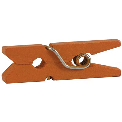 JAM Paper Wood Clip Small Wood Clothespins, Orange, 50/Pack (230729133)