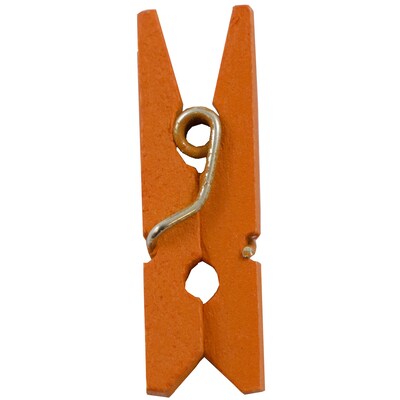 JAM Paper Wood Clip Small Wood Clothespins, Orange, 50/Pack (230729133)