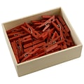 JAM Paper® Wood Clip Clothespins, Small 7/8 Inch, Red Clothes Pins, 50/Pack (230729137)