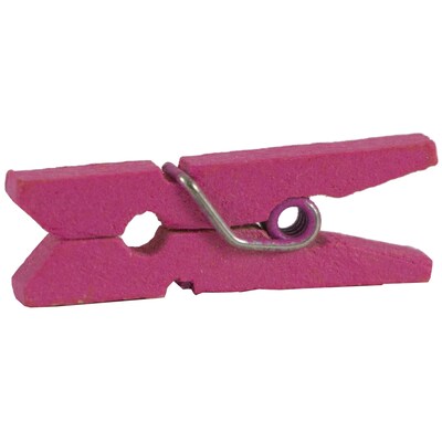 JAM Paper Wood Clip Small Wood Clothespins, Fuchsia Pink, 50/Pack (230729139)