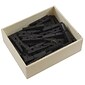 JAM Paper Wood Clip Medium Wood Clothespins, Black, 50/Pack (230729141)