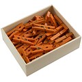 JAM Paper Wood Clip Medium Wood Clothespins, Orange, 50/Pack (230729145)