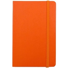 JAM Paper® Hardcover Lined Notebook With Elastic Closure, Travel Size, 4 x 6 Journal, Sunburst Orang