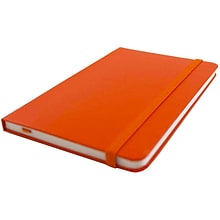 JAM Paper® Hardcover Lined Notebook With Elastic Closure, Travel Size, 4 x 6 Journal, Sunburst Orang
