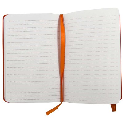 JAM Paper® Hardcover Lined Notebook with Elastic Closure, Large, 5 7/8 x 8 1/2 Journal, Orange, Sold Individually (340528854)