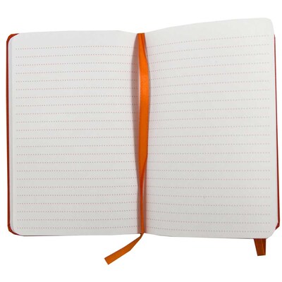 JAM Paper® Hardcover Lined Notebook With Elastic Closure, Travel Size, 4 x 6 Journal, Sunburst Orange, 1/pk (340528848)