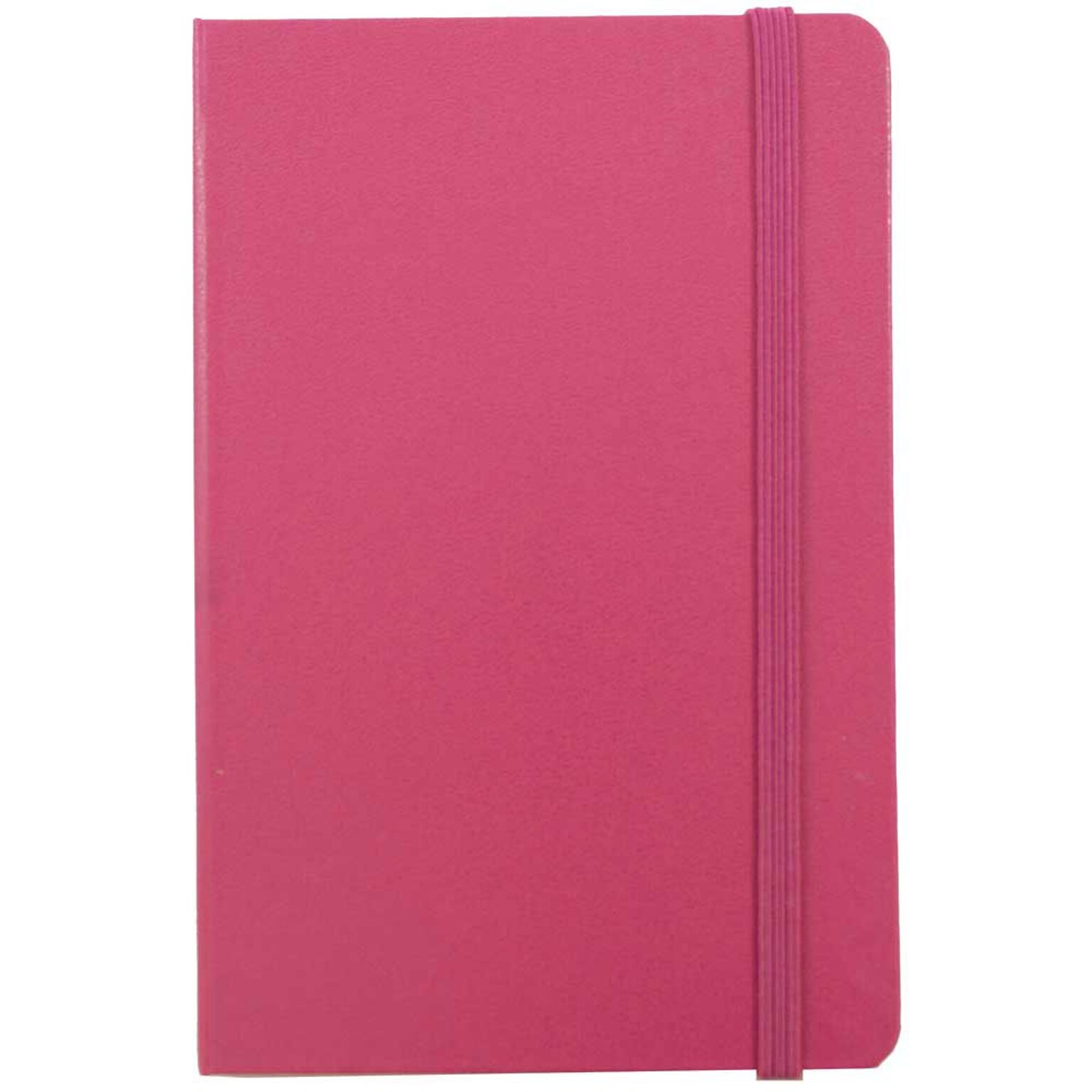 JAM Paper® Hardcover Lined Notebook with Elastic Closure, Large, 5 7/8 x 8 1/2 Journal, Pink Berry, 1/pk (340528856)
