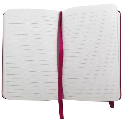 JAM Paper® Hardcover Lined Notebook with Elastic Closure, Large, 5 7/8 x 8 1/2 Journal, Pink Berry, 1/pk (340528856)