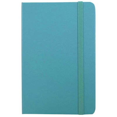 JAM Paper® Hardcover Lined Notebook With Elastic Closure, Travel Size, 4 x 6 Journal, Caribbean Blue, 1/pk (340528850)