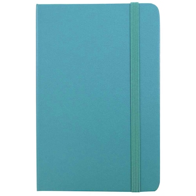 JAM Paper® Hardcover Lined Notebook with Elastic Closure, Large, 5 7/8 x 8 1/2 Journal, Caribbean Bl