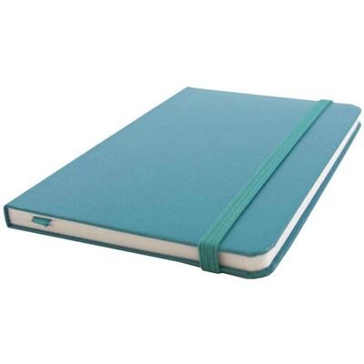 JAM Paper® Hardcover Lined Notebook with Elastic Closure, Large, 5 7/8 x 8 1/2 Journal, Caribbean Blue, 1/pk (340528855)