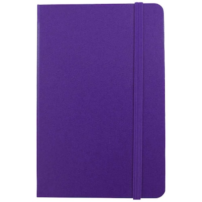 JAM Paper® Hardcover Lined Notebook with Elastic Closure, Large, 5 7/8 x 8 1/2 Journal, Plum Purple,