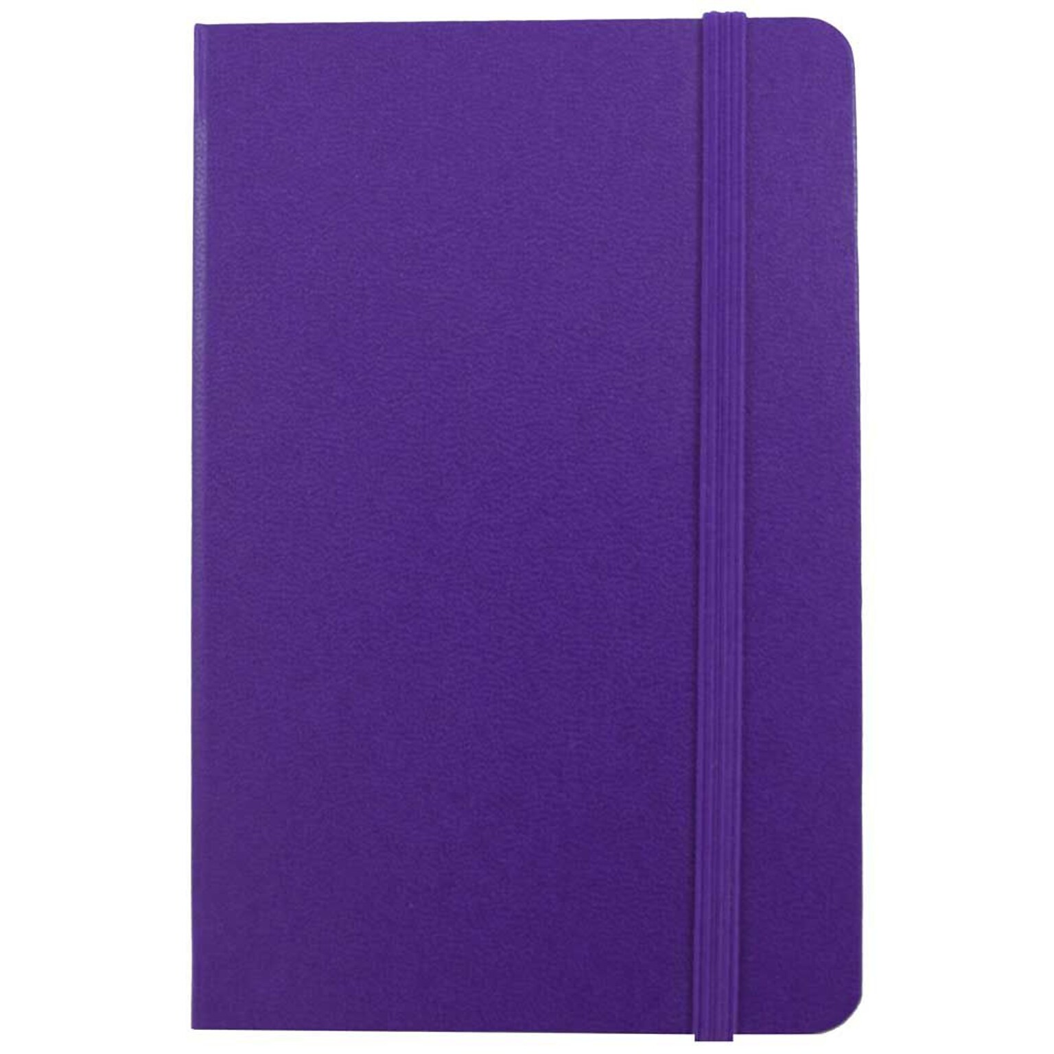 JAM Paper® Hardcover Lined Notebook with Elastic Closure, Large, 5 7/8 x 8 1/2 Journal, Plum Purple, 1/pk (340528857)