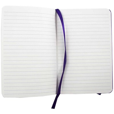 JAM Paper® Hardcover Lined Notebook with Elastic Closure, Large, 5 7/8 x 8 1/2 Journal, Plum Purple, 1/pk (340528857)