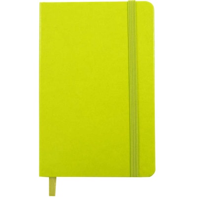 JAM Paper® Hardcover Lined Notebook with Elastic Closure, Large, 5 7/8 x 8 1/2 Journal, Green Apple,