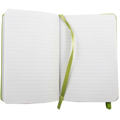 JAM Paper® Hardcover Lined Notebook with Elastic Closure, Large, 5 7/8 x 8 1/2 Journal, Green Apple, 1/pk (340528859)