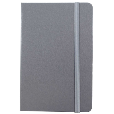 JAM Paper® Hardcover Lined Notebook With Elastic Closure, Travel Size, 4 x 6 Journal, Grey, Sold Individually (340528853)