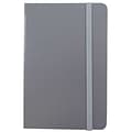 JAM Paper® Hardcover Lined Notebook with Elastic Closure, Large, 5 7/8 x 8 1/2 Journal, Grey, Sold I