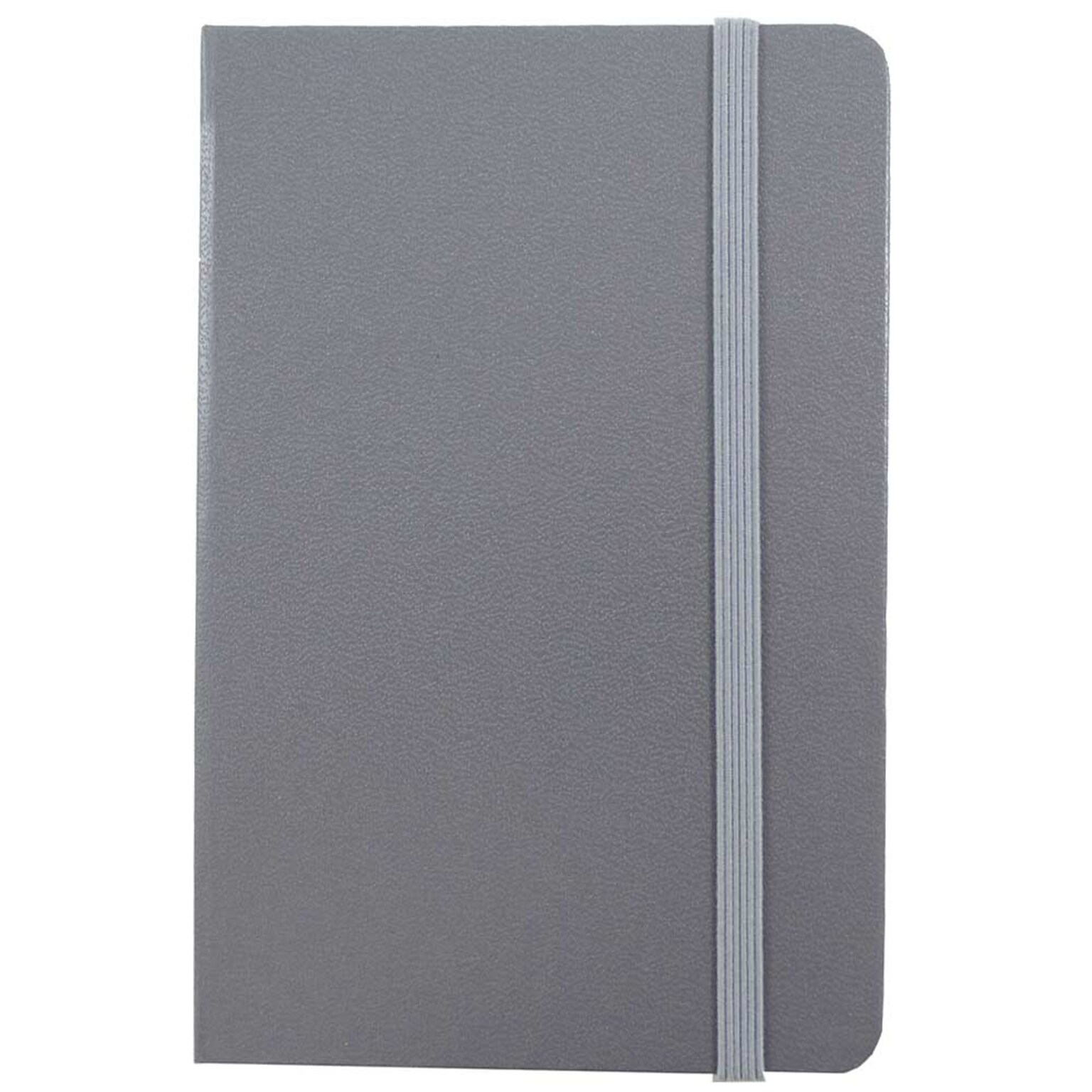 JAM Paper® Hardcover Lined Notebook with Elastic Closure, Large, 5 7/8 x 8 1/2 Journal, Grey, Sold Individually (340528858)