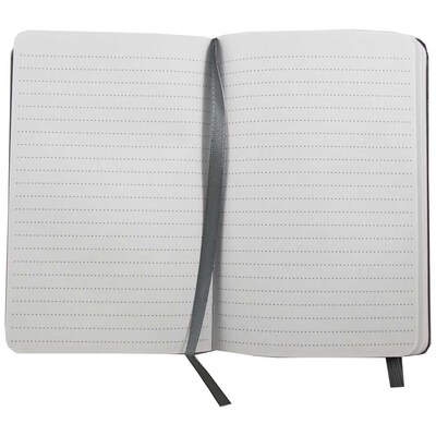 JAM Paper® Hardcover Lined Notebook with Elastic Closure, Large, 5 7/8 x 8 1/2 Journal, Grey, Sold Individually (340528858)