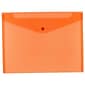 JAM Paper® Plastic Envelopes with Snap Closure, Letter Booklet, 9.75 x 13, Orange Poly, 12/pack (218S0OR)
