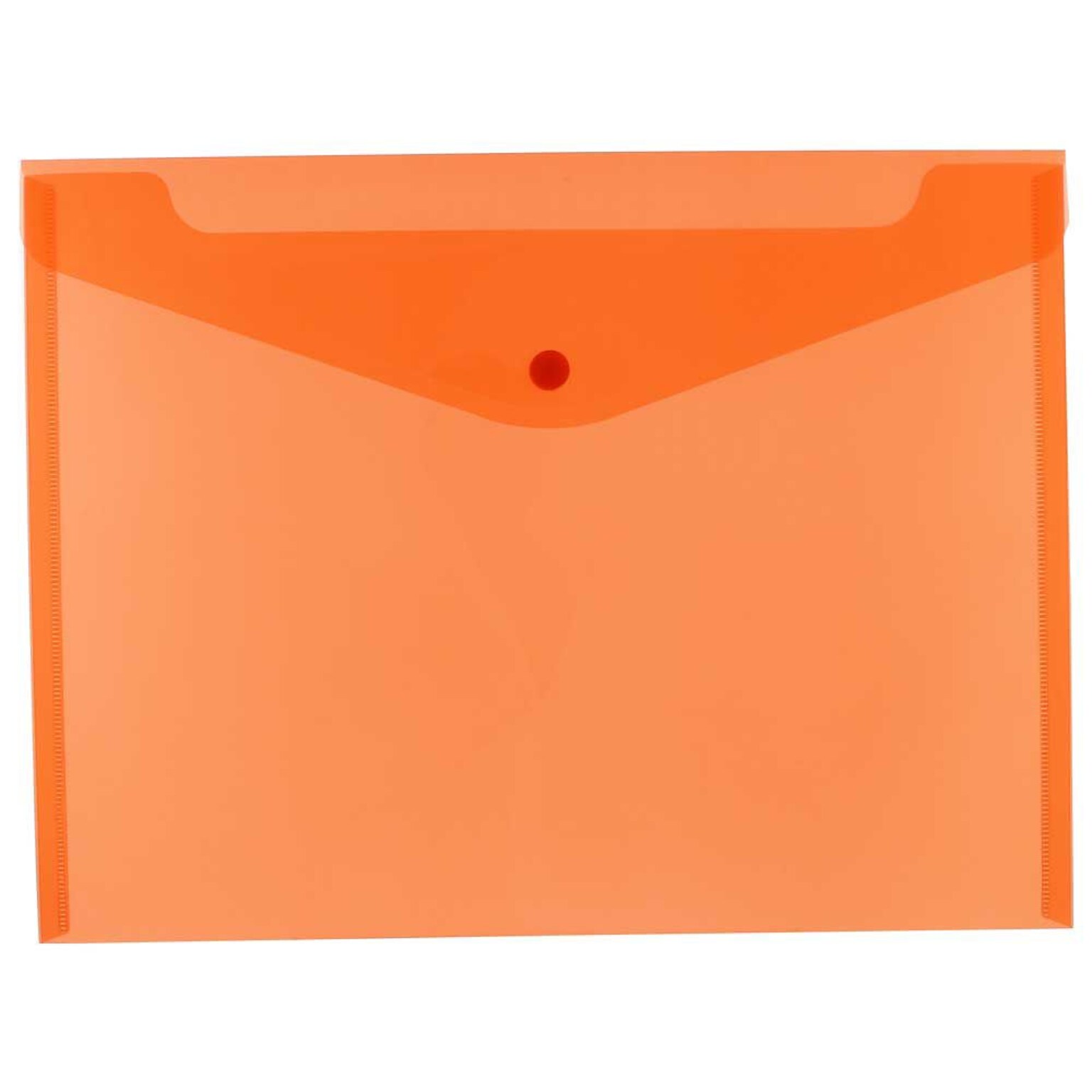 JAM Paper® Plastic Envelopes with Snap Closure, Letter Booklet, 9.75 x 13, Orange Poly, 12/pack (218S0OR)