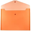 JAM Paper® Plastic Envelopes with Snap Closure, Letter Booklet, 9.75 x 13, Orange Poly, 12/pack (218