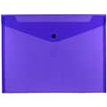 JAM Paper® Plastic Envelopes with Snap Closure, Letter Booklet, 9.75 x 13, Purple Poly, 12/pack (218