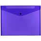 JAM Paper® Plastic Envelopes with Snap Closure, Letter Booklet, 9.75 x 13, Purple Poly, 12/pack (218S0PU)