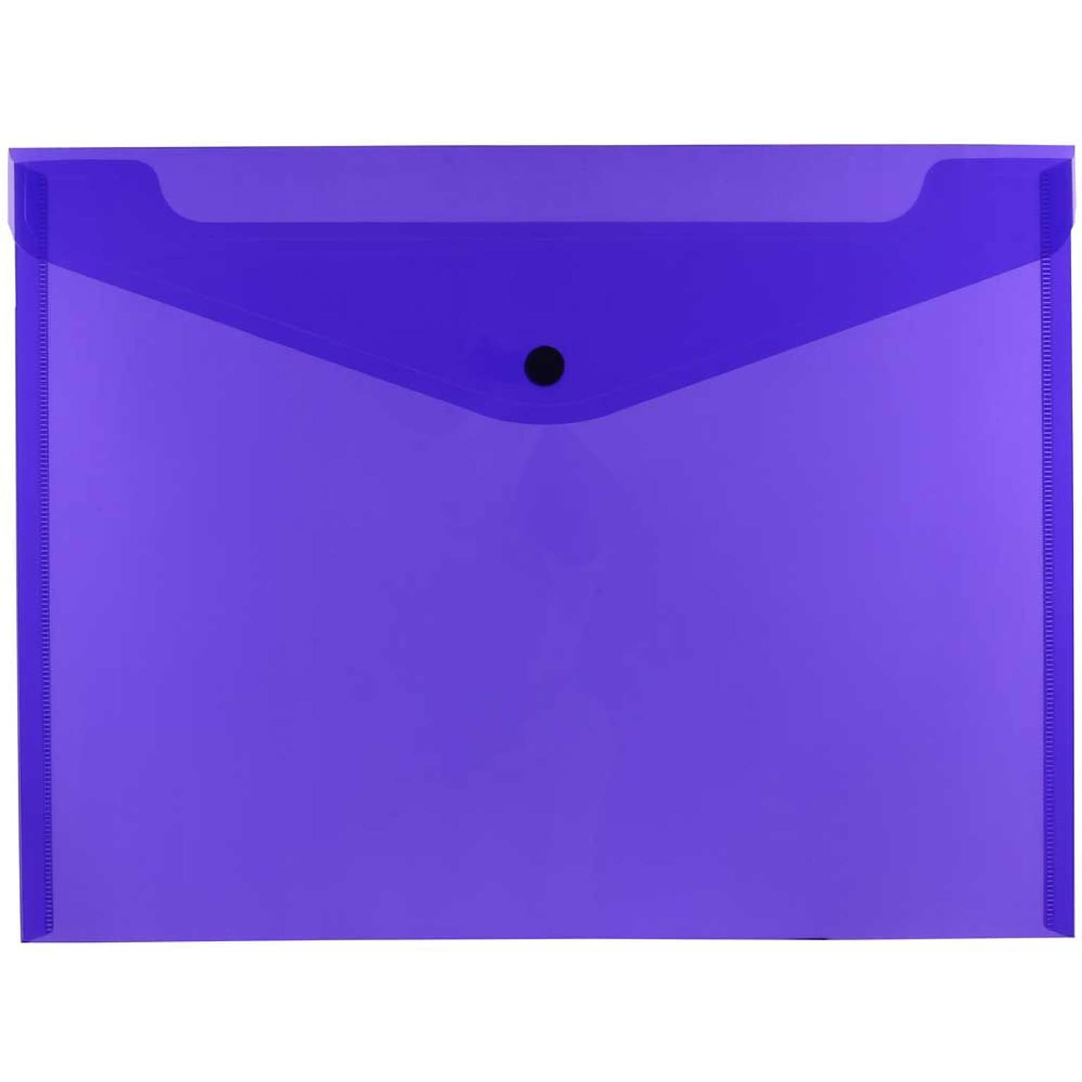 JAM Paper® Plastic Envelopes with Snap Closure, Letter Booklet, 9.75 x 13, Purple Poly, 12/pack (218S0PU)